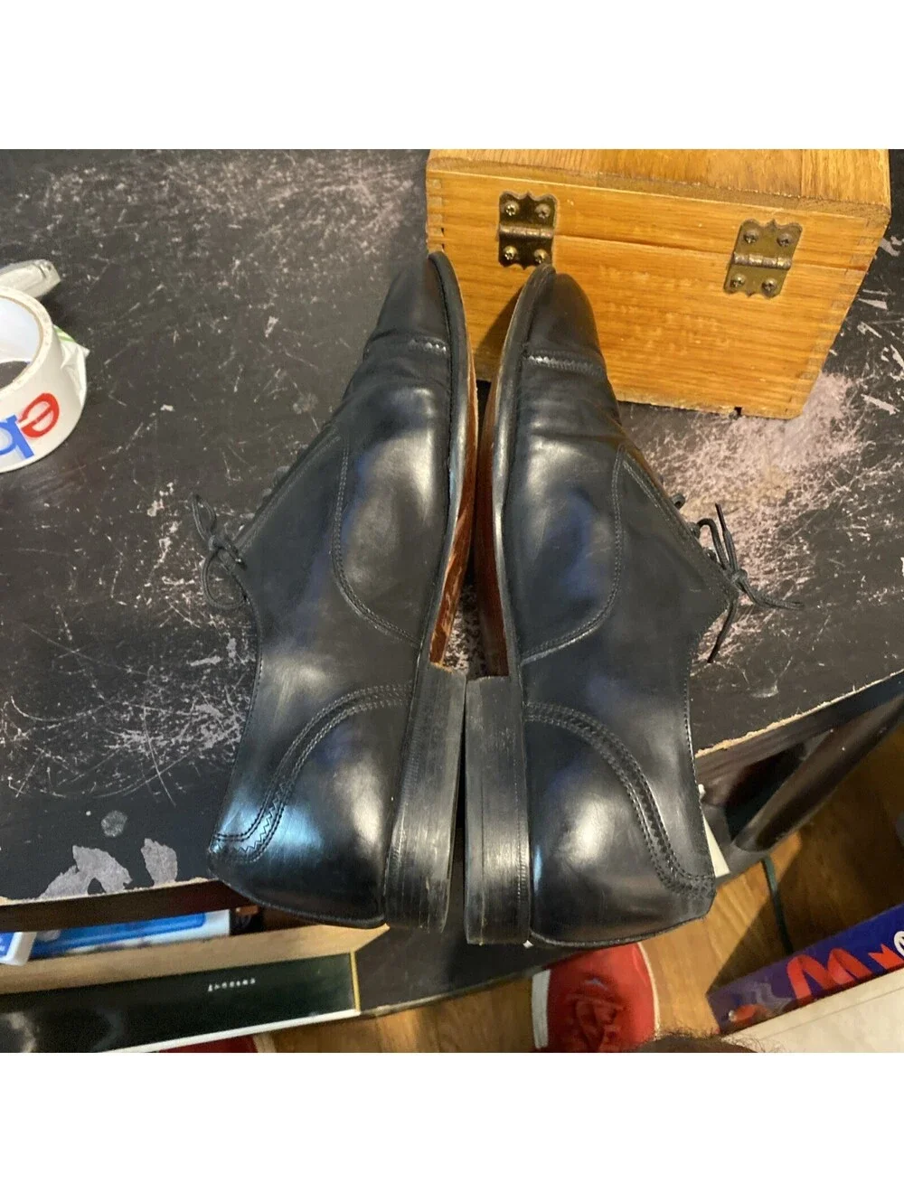 Giorgio Brutini Men Black  Oxford Dress Shoes Size 11.5 EEE